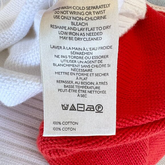 NWT Anthropologie Daily Practice Sports Club Sweater Jacket Cardigan White Red - Picture 7 of 10